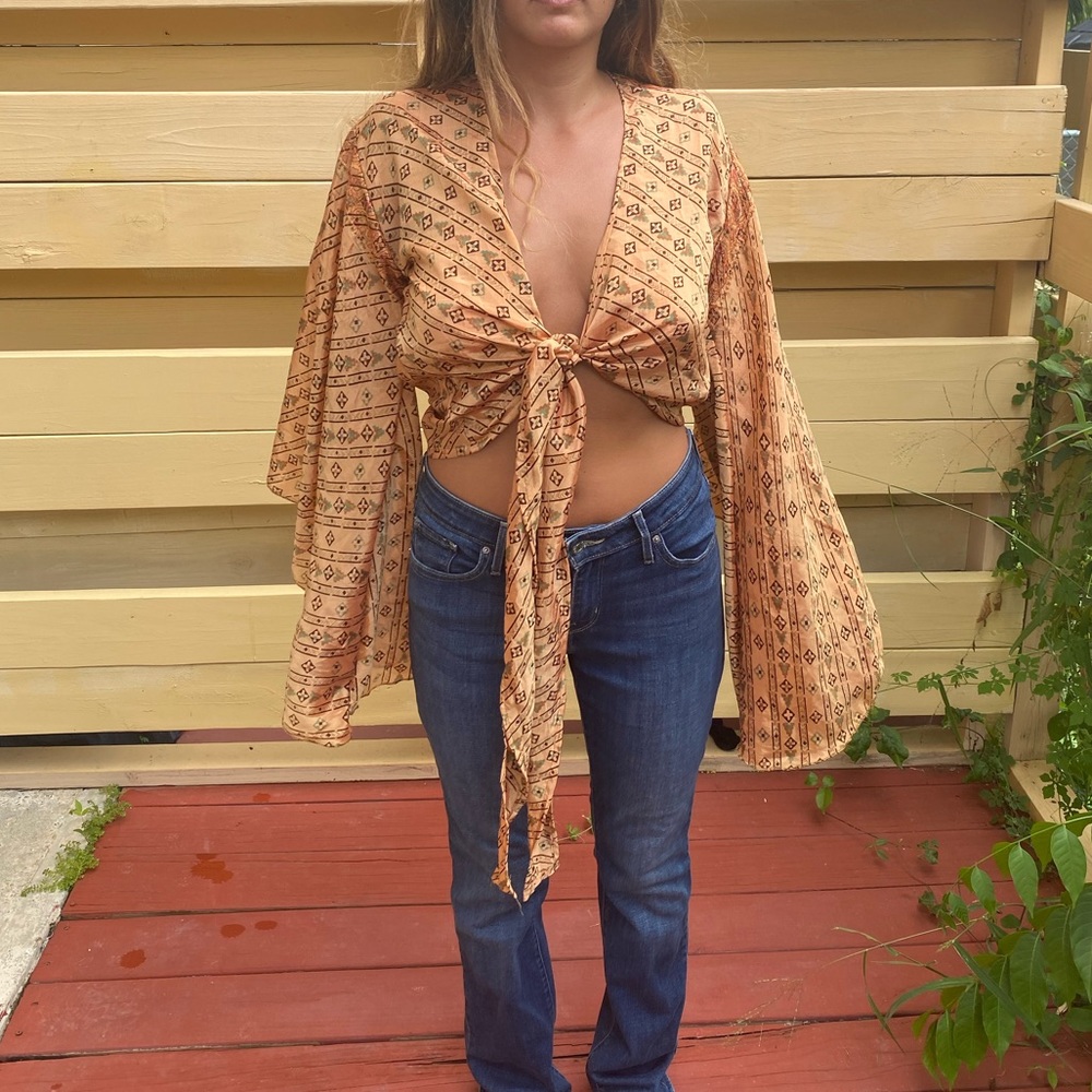 Boho Silky Wrap Top